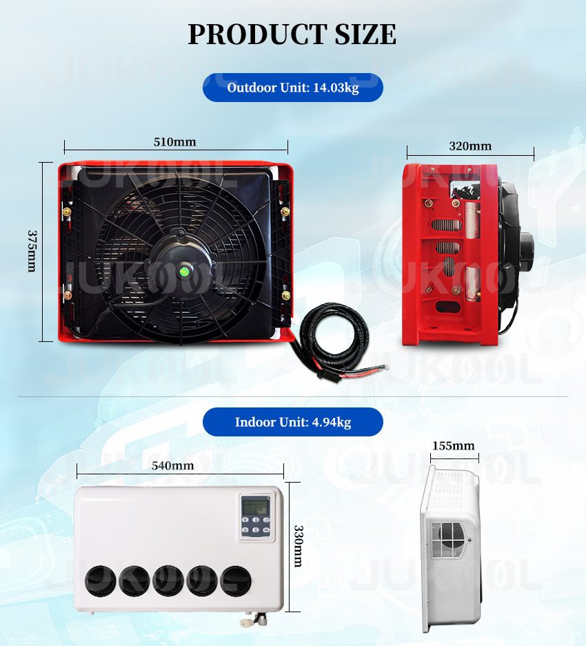 dimension of self contained ac unit for trucks