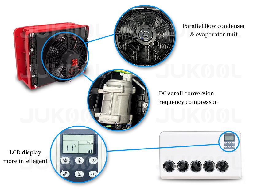 Feature of self contained ac unit for trucks